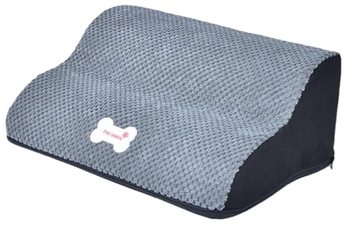 Pesoncarl Hundramp 40 x 25 x 25 cm 2-steg 30° benmönster hundtrappor avtagbar tvättbar halkfri svampad kattramp för hemmet