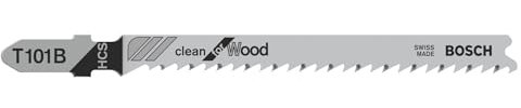 Bosch 25x T 101 B Clean for Wood Jigsaw Blade (for Softwood, Plywood, Length 100 mm, Professional Accessory Jigsaw)