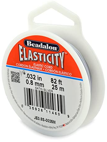 Beadalon Stretch Pärlband, Satin Silver