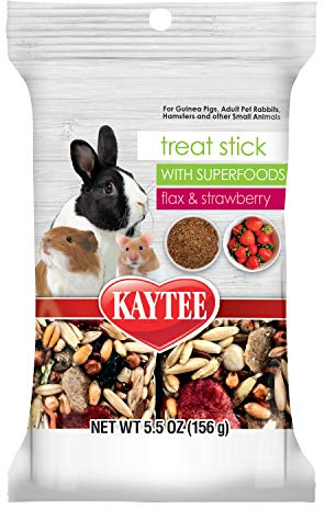 Kaytee Small Animal Treat Stick with Superfoods, Strawberry & Flax Seed, 5.5 oz