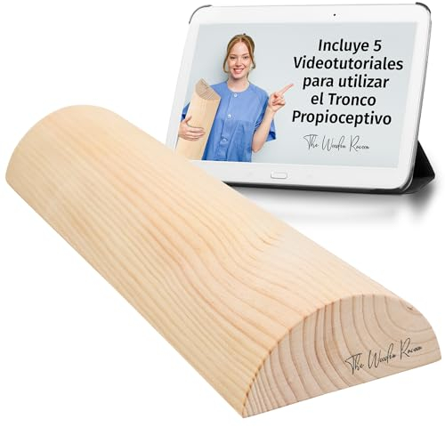 TWR ® - Propriozeptiver Stamm aus Holz mit Offiziellen Maßen (49,5 cm x 17 cm x 7,5 cm), hergestellt IN-House in Spanien. Beckenbodentrainer - Holzrolle - Propriozeptionsstamm - 5P Stamm