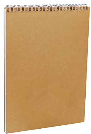 Lacusmall Zeichenblock A4 Skizzenbuch, 160gsm Blanko Skizzenblock Spiralgebundenes Zeichenblock Strapazierfähiger Hartfaserplatte Säurefreies für Kinder Erwachsen, 60 Seiten/30 Blatt