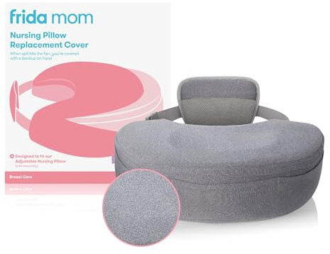 Frida Mom Funda de Almohada de Lactancia, Funda de Repuesto fácil de Limpiar, Tela Suave, Lavable a máquina, Gris