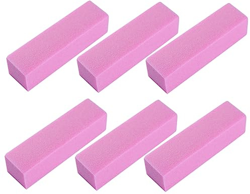 FRCOLOR Blocchi Abrasivi per Unghie Rosa 10 Pezzi Spugna e Sabbia Lucidante per Manicure Professionale a Casa e Salone 4 Lati Leviganti
