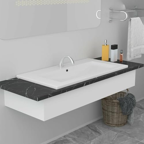 GuyAna Lavabo da Incasso 91x39,5x18,5 cm in Ceramica Bianco,Lavandini Bagno,Lavabo da Incasso,Lavandini,Lavandini Bagno(SPU:145063)