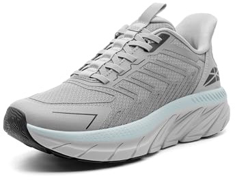 ALLSWIFIT Women's Slip On Walking Shoes Running Comfortable Tennis Breathable Non Slip Athletic Gym Workout Cross Training Fashion Sneakers,Size 7.5,Grey,SARR034W