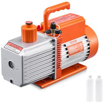 VEVOR 9 CFM dubbelstegs roterande paddel vakuumpump med oljeflaska för HVAC-system, vakuumpump för billuftkonditionering, avgasning av harts
