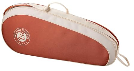 Wilson Roland-Garros 2025 Team 3 Pack, con un Amplio Bolsillo para Accesorios, y Correa Ajustable, Proporciona Protección Completa para Raquetas, Color: Crema/Arcilla