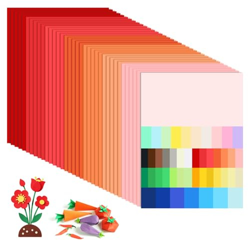 MUWINC Papier Carte Dégradé Rouge - 35 180g/m² Feuille A4 Couleur pour Célébrations ou les bricolages