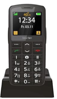 Beafon, SL260 LTE 4G, Silverline, knapptelefon, seniormobil med SOS nödsamtalsknapp, hörapparatskompatibel, M4/T4, ljussignal, display 2,2 tum (5,58 tum),