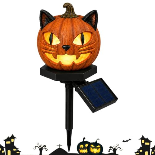 Solarlampor Utomhus Halloween pumpa design söt vattentät gräsmattsstaklampa | Solarlampor trädgård För Halloween utomhus gräsmatta uteplats landskapsarkitektur bakgård balkong gångväg