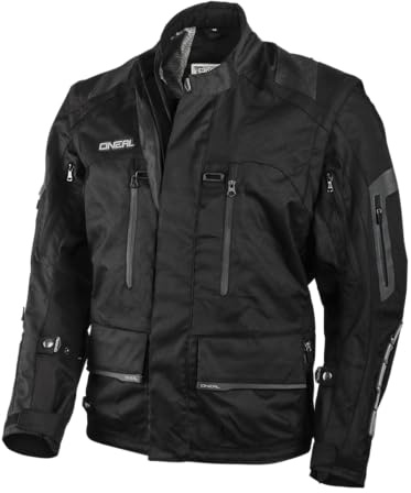 O'NEAL | Enduro-Jacke | Enduro MX | Wasserabweisendes Außenmaterial, Protektorentaschen an Rücken, Ellenbogen und Schultern | Baja Racing Jacket | Erwachsene | Schwarz | Größe M