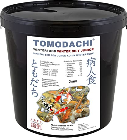 Winterfutter Koi Sinkfutter kleine Fische Tosai Koifutter schnell sinkend hochverdaulich arktische Rohstoffe Tomodachi Koiwinterfutter 3mm 3kg Eimer