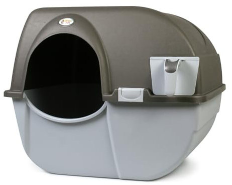 Omega Paw NRA15 Self Cleaning Litter Box Regular Size,Grey