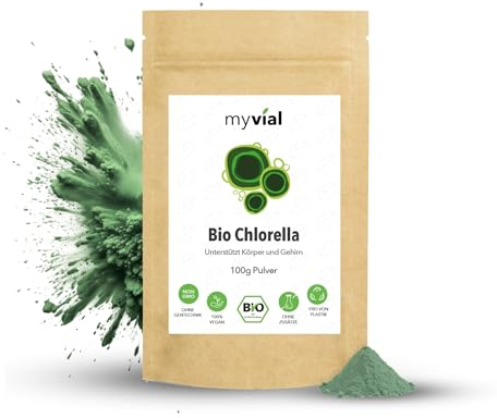 Bio Chlorella Pulver 100g – Hochwertiges Algenpulver, vegan & ohne Zusätze – Zellwand aufgebrochen, reich an Vitamin B12 & Eisen, plastikfrei verpackt