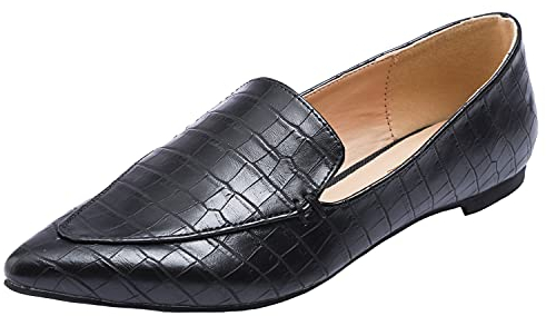 Feversole Flache Schuhe für Damen,Spitze Flache Schuhe,Klassische Ballerinas Profilsohle