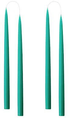 Kunstindustrien® Tapered Candles, Made in Denmark, 42 Colours Available, Dripless & Smokeless Dinner Candles, Candles Long Burning 15 Hours, Unscented Candle Gift Set, 4pcs. 2.2 x 35cm (Turquoise)