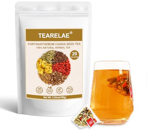 TEARELAE - Chrysanthemum Cassia Seed Tea - 5g x 20 Counts - Burdock Root, Goji Berry, Honeysuckle, Osmanthus - Combination Herbal Tea Bags