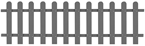 Homgoday Lattenzaun Gartenzaun Holzzaun Friesenzaun Zaunlatte Vorgartenzaun Zierzaun Zaun Zaunlatte Gartenzaun WPC Grau 200x60 cm