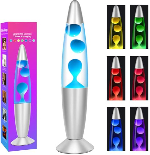 Dalavalampa Multi Color Changing Liquid Motion Lamps, 13.5 Inch Small LED Night Lights for Kids Adults, Relaxing Mood Lighting for Bedroom Office, Glitter Christmas Decor Birthday Gifts