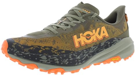 HOKA ONE ONE 1147791-AQL Speedgoat 6 Men Antique Olive/Squash UK 11.5