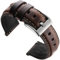 Zehior Leder Uhrenarmbänder Retro Smartwatch Armband mit Schnellverschluss für Herren Damen, Dunkel Braun, 20mm