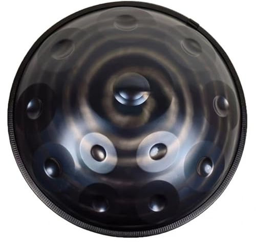 vhdurike Tamburo Professionale in Acciaio a Mano, Strumento a Tamburo per handpan in re minore, Tamburo a Mano in Acciaio 432 Hz con Supporto per handpan, Custodia per handpan,9 Notes
