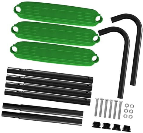 Perfeclan Scala per Trampolino per Bambini con 3 gradini Larghi 40,5x13,8 Pollici Accessori Leggero Montaggio Semplice Misura Universale Staccabile, Verde