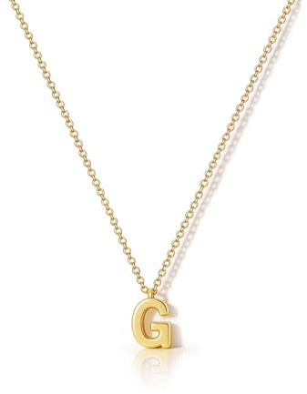HANLI Collana Personalizzata Con Nome Iniziale G Donna Oro Placcato 14K Anallergici Leggeri Trendy Gioielli di Moda per le Donne