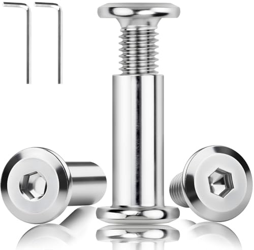 20 Stk Hülsenmutter M4x20mm Hülsenschrauben Verbindungsschrauben Schrankverbinder Schrauben Möbelverbindungsschrauben Gewindehülse Schraubhülsen Möbelschrauben mit Hülse für Möbeln Schränken Holzbret