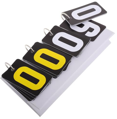 MAGICLULU Tableau des Scores Sportifs Portable Petit Format Plastique Noir et Jaune 4 Chiffres à Bascule Multifonction pour Billard Tennis de Table et Compétition Sportive