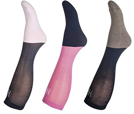 HKM Mixte Socken -Microcotton Colour- 3er Set3917 Pink/Navy/Grau38/40 Chaussettes, Rose/Navy/Gris, 38-40 EU