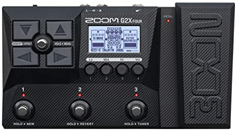 Zoom G2X Vier Gitarren-Multi-Effekt-Prozessor mit Expression-Pedal, mehrschichtigen IRs, Amp-Modellierung, 75+ integrierten Effekten, Looper, Rhythmus-Abschnitt, Tuner, Audio-Schnittstelle, leicht