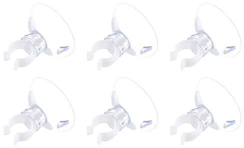QUARKZMAN 10mm Acuario Ventosa Clips x 6uds Aérea Línea Tubo Transparente Aire Manguera Soporte Abrazadera Accesorios para Peces Tanque, Acuario Aéreas Tuberías/Mangueras, [Transparente]