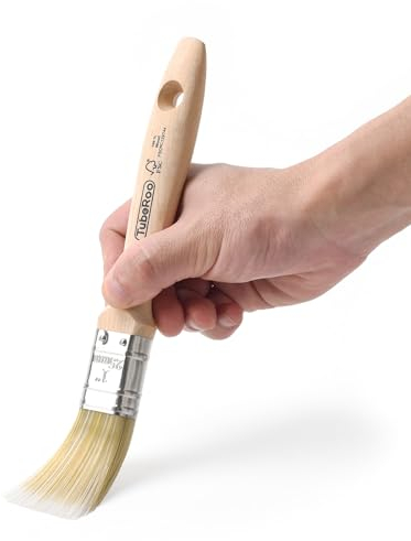 TubeRoo Lackierpinsel 25 mm Kleiner Pinsel - Premium Lackpinsel für Lacke, Holz-Öl & Wand-Farbe - Lasurpinsel für Holz-Lasur - Profi Malerpinsel - Flachpinsel, Farbpinsel mit feiner Spitze