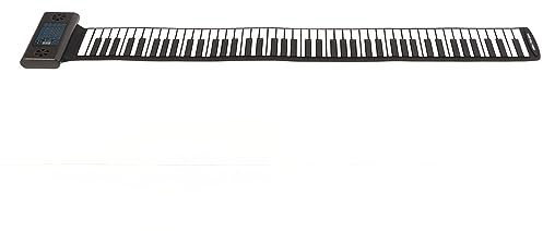 88 Tasten Roll Up Piano, Tragbares Hand Roll Piano, Lern Keyboard, Piano mit Doppelhorn, MIDI Funktion, 1700 MAh Akku, für Anfänger Geschenke (EU-Stecker)