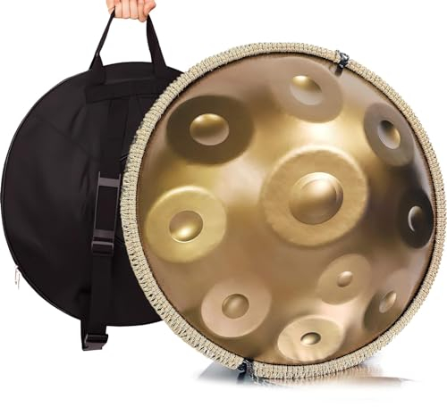 LXHGVKHJ Handpan Drum 432Hz/440Hz, 9/10/12 Noten 55cm Percussion Instrument Mit Drum-Tripod, Stahl Handpan Instrument Für Meditation Yoga Sound Healing (Color : 432Hz, Size : 10 Notes)