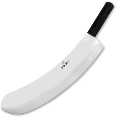Pirge Ecco Mezzaluna Cucina Grande per Carne 45 cm - Coltello Monolama per Erbe, Macellaio, Cucina Professionale - Coltello da Cucina in Acciaio Inossidabile - Design Ergonomico con Manico in Plastica