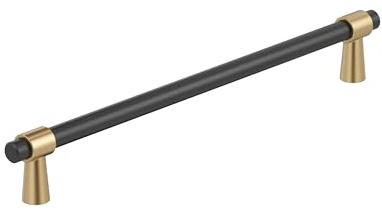 Amerock Mergence 10-1/16 inch (256mm) Center-to-Center Matte Black/Champagne Bronze Cabinet Pull, BP36981FBCZ