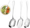 JIANGZHIB Lot de 3 Cuillère de Service, CuillèRe de Service en Acier Inoxydable de 22cm, CuillèRes de Table à Long Manche, Grande Cuillère et Cuillère Fuyante pour le Service en Cuisine, Restaurant