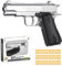 HUGMIE 84 Schuss Spielzeug Pistole for Kinder,Soft-Bullet-Pistole,Spielzeug Waffen,Metall Pistolenmodell,Toy Gun ab 3 Jahren Kindergeschenke(Schwarz/Silber)