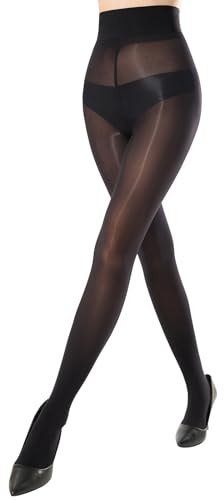 MANZI 1 Pair Oil Shiny Tights for Women 15D Appearance Glossy Tights Silky High Waisted Pantyhose Jazz Dance Tights Black L-XL