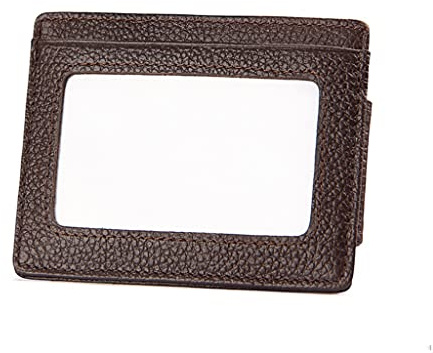 JPXXFM Bolso de Tarjeta de Cuero Genuino Money Clip Anti-Billetera de Deslizamiento de Robo Anti escaneo del Clip de dólar Estadounidense (Color: Negro-, tamaño: como se Muestra en la Imagen)