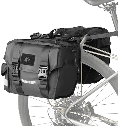 Rhinowalk Borsa da bicicletta per portapacchi posteriore della bicicletta, 22/40/50 l, borsa da sella per bicicletta, borsa per bagagli per lunghe distanze con copertura antipioggia