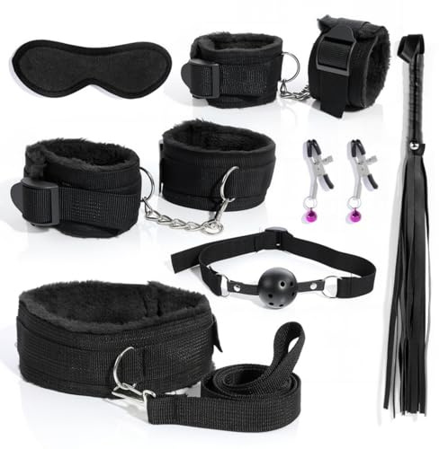 Multifunktionell Justerbar Inomhus Fitness Nylon UppsäTtning Med 7-Delars Plush Foder, Inklusive Nylon Armband, Par GåVa - D5 (Svart)