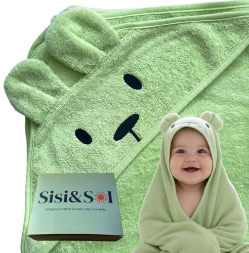 Sisi&Sol Capa de baño Bebe 100% Algodón | Suave y Absorbente | Capa baño Bebe Infantil Unisex 0-4 Años | para Playa, Piscina o Baño | Regalo Recién Nacido | Diseño de Conejo y Oso