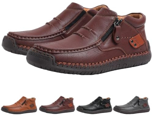 The First Young Shoes Men, Bottes de Conduite à Enfiler en Cuir de qualité supérieure Faites à la Main for Hommes