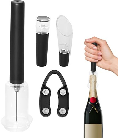 Vinöppnare Set - 7,68 tum ABS | Bärbar vinflasköppnare | Vinöppnare med luftpump | Manuell korkskruv för hemmabruk, bar, picknick, Fi