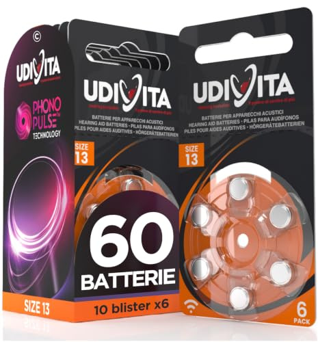 60 Pilas para Audífonos Tamaño 13 Naranjas PR48 VARTA Zinc Aire Tensión Estable Larga Duración a Prueba de Fugas Compatibles con Todos los Dispositivos Made in Germany - 10 Blister de 6 Pilas
