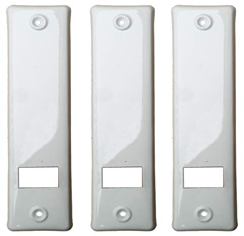 3er SET Gurtwicklerblende mit Gurtausbau Lochabstand 160mm Blende für Gurt, Abdeckplatte Farbe Weiß, ALU